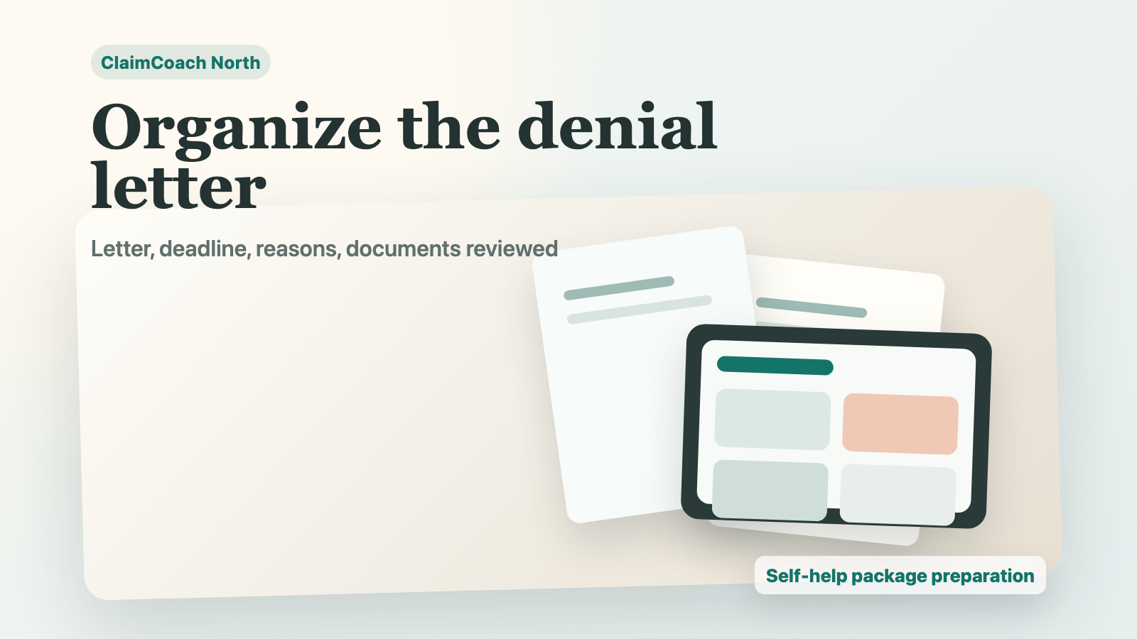 Organized documents and a laptop on a calm desk with no readable personal information